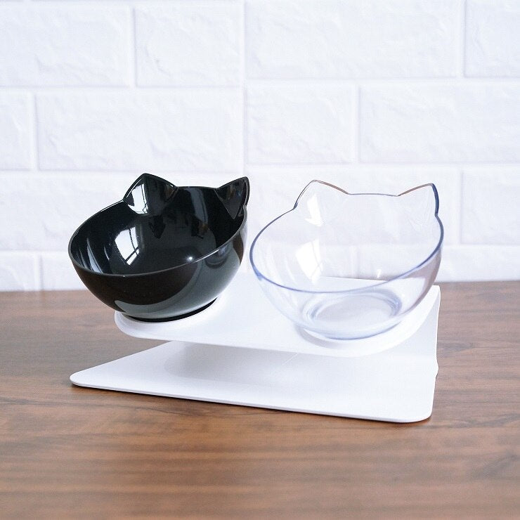 Non Slip Double Cat Bowl With Raised Stand