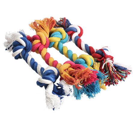 Dog bite rope toy knot molar