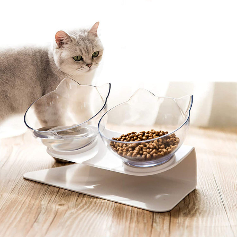 Non Slip Double Cat Bowl With Raised Stand