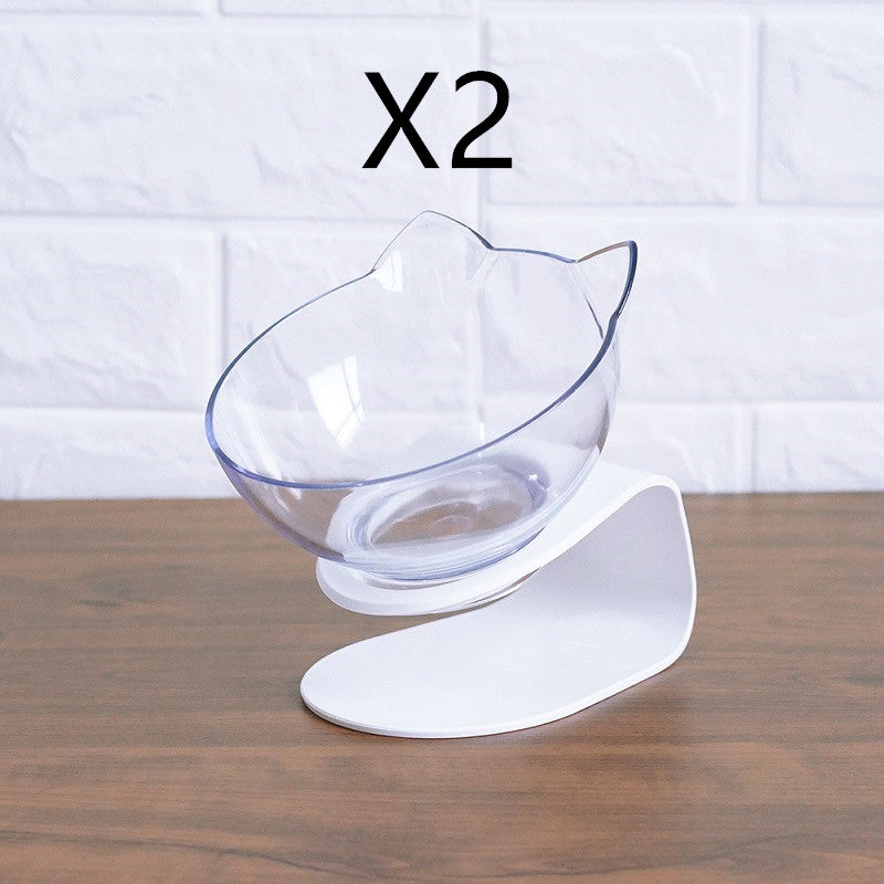 Non Slip Double Cat Bowl With Raised Stand