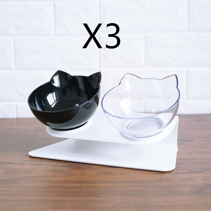 Non Slip Double Cat Bowl With Raised Stand