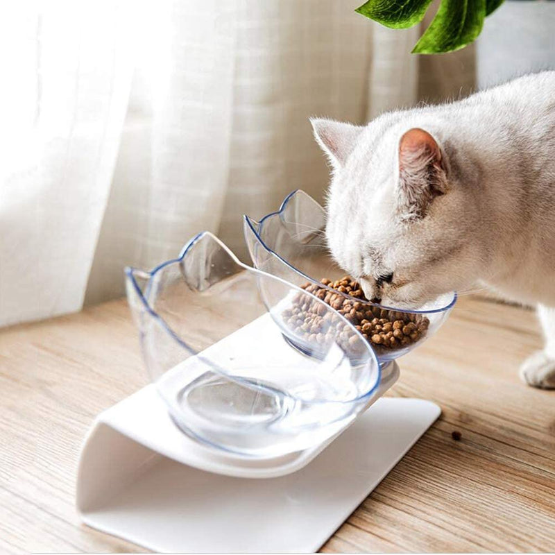 Non Slip Double Cat Bowl With Raised Stand