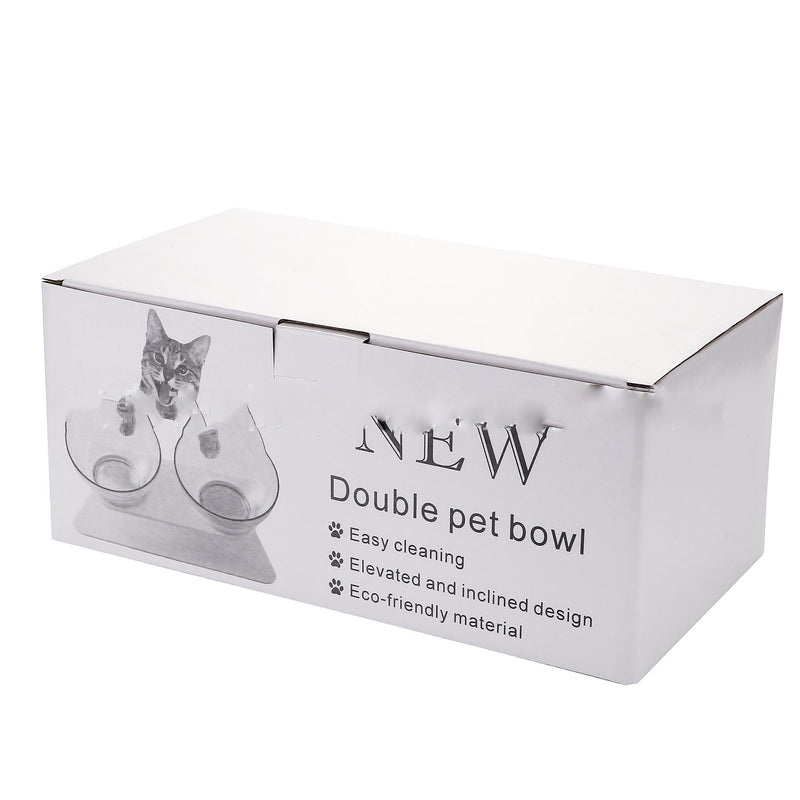 Non Slip Double Cat Bowl With Raised Stand